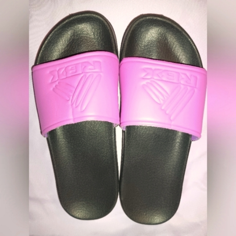 RBX pink and black flip flops